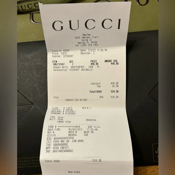 Gucci leather belt. - Picture 3 of 5